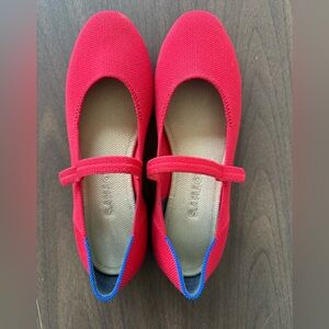 Rothy's Red Flats with Blue Accents